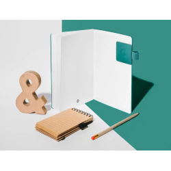 Portaboligrafo autoadhesivo antartik para cuaderno note con elastico hasta 15 mm grosor 1mm verde aguamarina