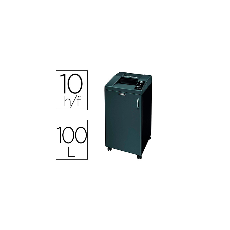 Destructora de documentos fellowes 3250mc capacidad de corte 10 hojas seguridad p6 papelera 100 l