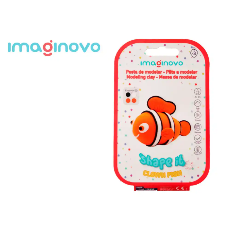 Pasta para modelar imaginovo de secado al aire set de colores surtidos con instrucciones pez payaso