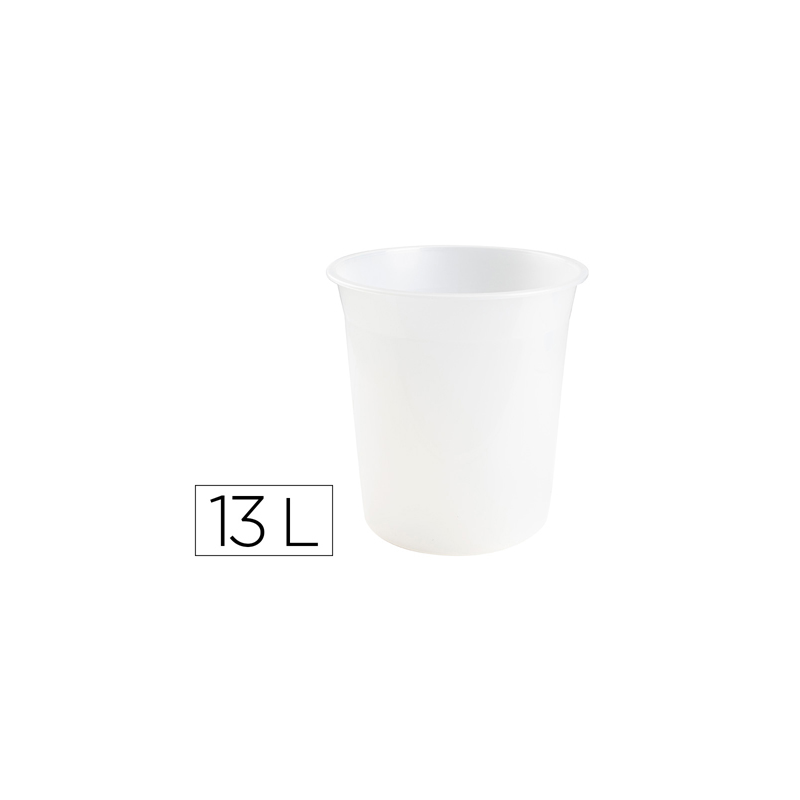 Papelera plastico q-connect transparente 13 litros 275x285 mm