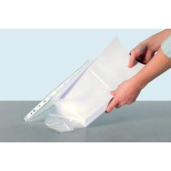 Funda multitaladro leitz con fuelle din a4 con refuerzo 170 mc cristal pack de 10 unidades