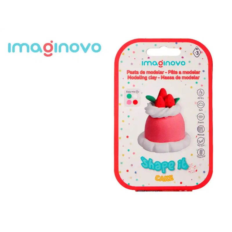 Pasta para modelar imaginovo de secado al aire set de colores surtidos con instrucciones tarta de fresa