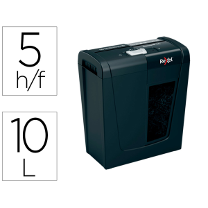 Destructora de documentos rexel secure s5 eu capacidad 5 hojas grapas clips tarjetas y cd papelera 10 l