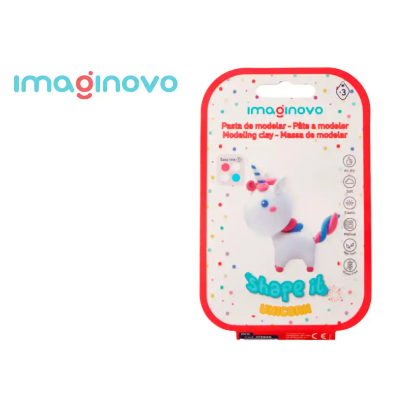 Pasta para modelar imaginovo de secado al aire set de colores surtidos con instrucciones unicornio