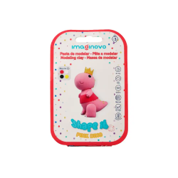 Pasta para modelar imaginovo de secado al aire set de colores surtidos con instrucciones dinosaurio rosa