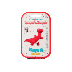 Pasta para modelar imaginovo de secado al aire set de colores surtidos con instrucciones dinosaurio rojo