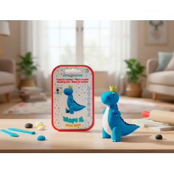 Pasta para modelar imaginovo de secado al aire set de colores surtidos con instrucciones dinosaurio azul