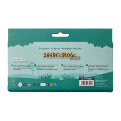 Rotulador imaginovo fluorescente safari glow pastel animales caja 6 unidades surtidas