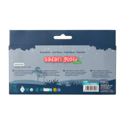 Rotulador imaginovo fluorescente safari glow neon animales y clip caja de 6 unidades surtidas