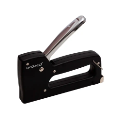Grapadora q-connect clavadora manual ligera con cuerpo de plastico resistente color negro usa grapas 23/6-8