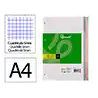 Recambio liderpapel a4 120 hojas 90gr cuadro 5 mm 4 taladros bandas de 5 colores pasteles