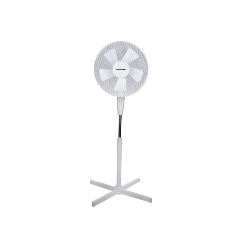 Ventilador blaupunkt pie base cruzada 5 aspas 3 velocidades altura regulable 50w