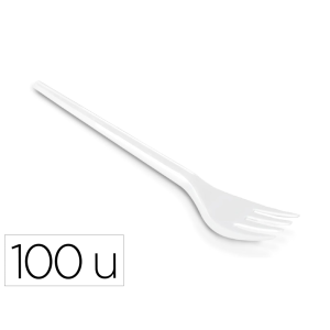 Tenedor de plastico blanco...