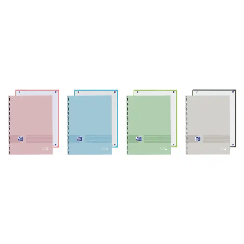 Cuaderno espiral oxford europeanbook 1 you tapa extradura din a4+ 80 hojas cuadro 5 mm color pastel