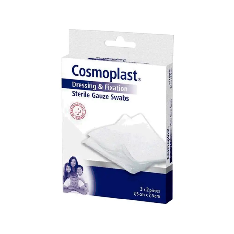 Gasa esterilizada cosmoplast universal 75x75 mm caja de 6 unidades