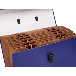 Maletin liderpapel con fuelle y asa carton forrado 19 departamentos 255x390x120 mm color azul