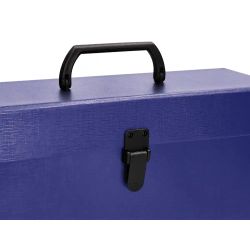 Maletin liderpapel con fuelle y asa carton forrado 19 departamentos 255x390x120 mm color azul