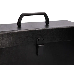 Maletin liderpapel con fuelle y asa carton forrado 19 departamentos 255x390x120 mm color negro