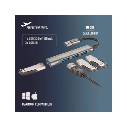 Hub ngs 4 puertos 3 usb 2.0 y 1 usb 3.2 gen 1