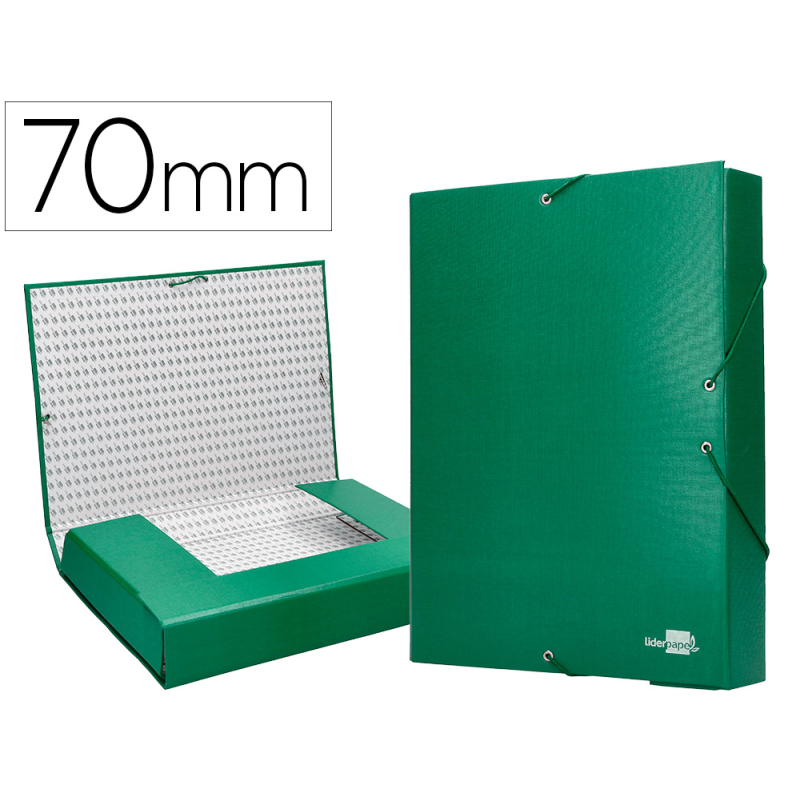 Carpeta proyectos liderpapel folio lomo 70mm carton forrado verde