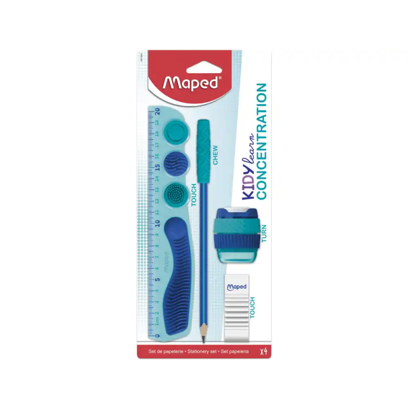 Kit escolar maped kidylearn concentration azul 4 piezas