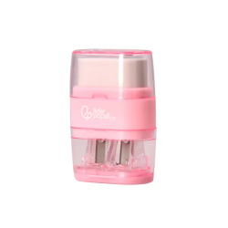 Goma de borrar liderpapel rectangular con protector plastico sacapuntas 2 usos colores surtidos