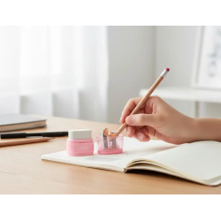 Goma de borrar liderpapel rectangular con protector plastico sacapuntas 2 usos colores surtidos