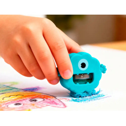 Goma de borrar imaginovo erase it monstruo con sacapuntas colores surtidos