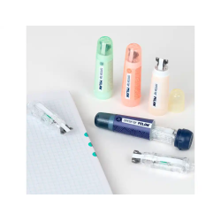 Cinta correctora milan 5 mm x 6 m coleccion 430 since 1918 azul marino blister de 1 unidad + 1 recambio