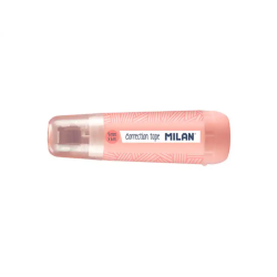 Cinta correctora milan 5 mm x 6 m coleccion 430 since 1918 rosa blister de 1 unidad + 1 recambio