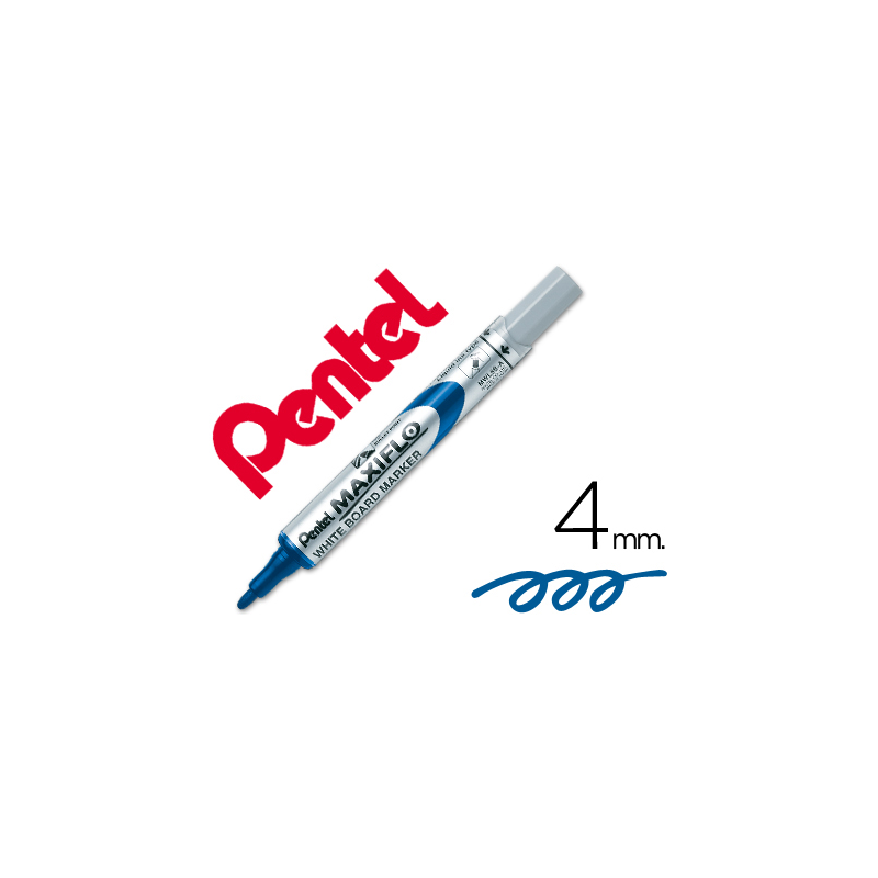 Rotulador maxiflo pentel para pizarra blanca color azul