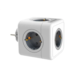 Regleta q-connect de cubo enchufe multiple power cube 5 en 1 directo a pared 5 tomas de corriente 75x75x112mm