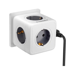 Regleta q-connect de cubo enchufe multiple power cube 5 en 1 directo a pared 5 tomas de corriente 75x75x112mm