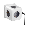 Regleta q-connect de cubo enchufe multiple power cube 5 en 1 directo a pared 5 tomas de corriente 75x75x112mm