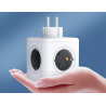 Regleta q-connect de cubo enchufe multiple power cube 5 en 1 directo a pared 5 tomas de corriente 75x75x112mm