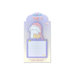 Bloc notas adhesivas imaginovo bunny con soporte 20 hojas morado 60x125 mm