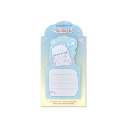 Bloc notas adhesivas imaginovo bunny con soporte 20 hojas azul 60x125 mm oso
