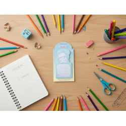 Bloc notas adhesivas imaginovo bunny con soporte 20 hojas azul 60x125 mm oso