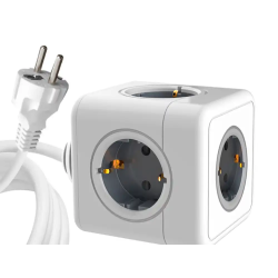 Regleta q-connect de cubo enchufe multiple power cube 5 en 1 cable de 1,4 mt 5 tomas de corriente 75x75x112mm