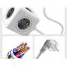 Regleta q-connect de cubo enchufe multiple power cube 5 en 1 cable de 1,4 mt 5 tomas de corriente 75x75x112mm