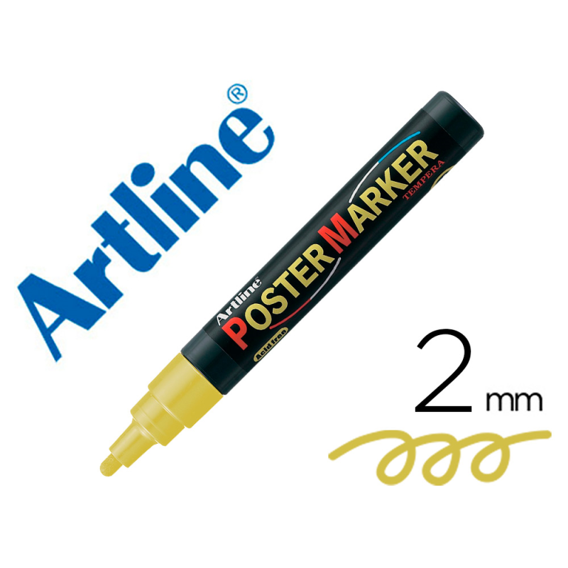 Rotulador artline poster marker epp-4-oro met punta redonda 2 mm color metalizado oro