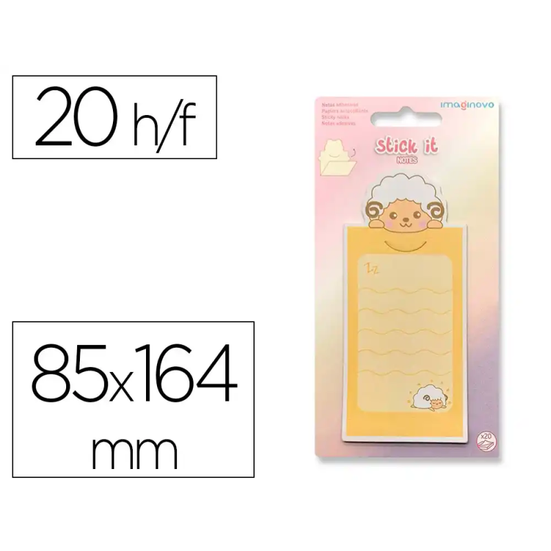 Bloc notas adhesivas imaginovo letter con mensaje trasero cabra 20 hojas 85x164 mm