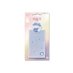 Bloc notas adhesivas imaginovo letter con mensaje trasero conejito azul 20 hojas 85x164 mm