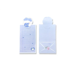 Bloc notas adhesivas imaginovo letter con mensaje trasero conejito azul 20 hojas 85x164 mm