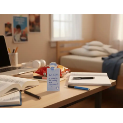 Bloc notas adhesivas imaginovo letter con mensaje trasero conejito azul 20 hojas 85x164 mm