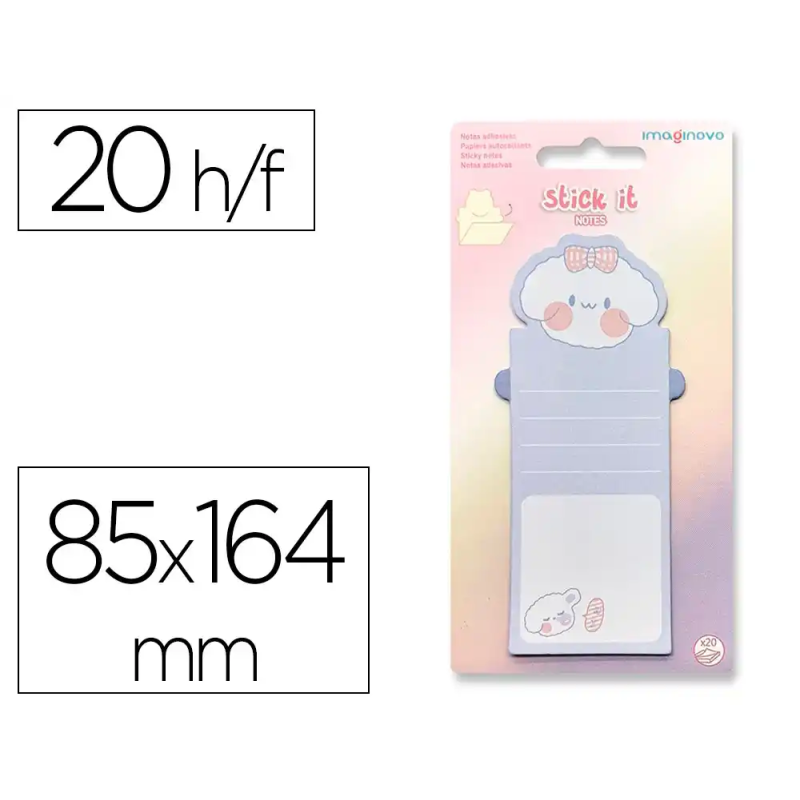 Bloc notas adhesivas imaginovo letter con mensaje trasero perro 20 hojas 85x164 mm