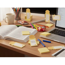 Bloc notas adhesivas imaginovo letter con mensaje trasero leon 20 hojas 85x164 mm