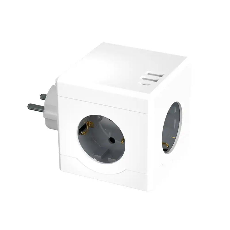 Regleta q-connect de cubo enchufe multiple power cube 6 en 1 directo pared 3 tomas de corriente+2 usb+1 usb c