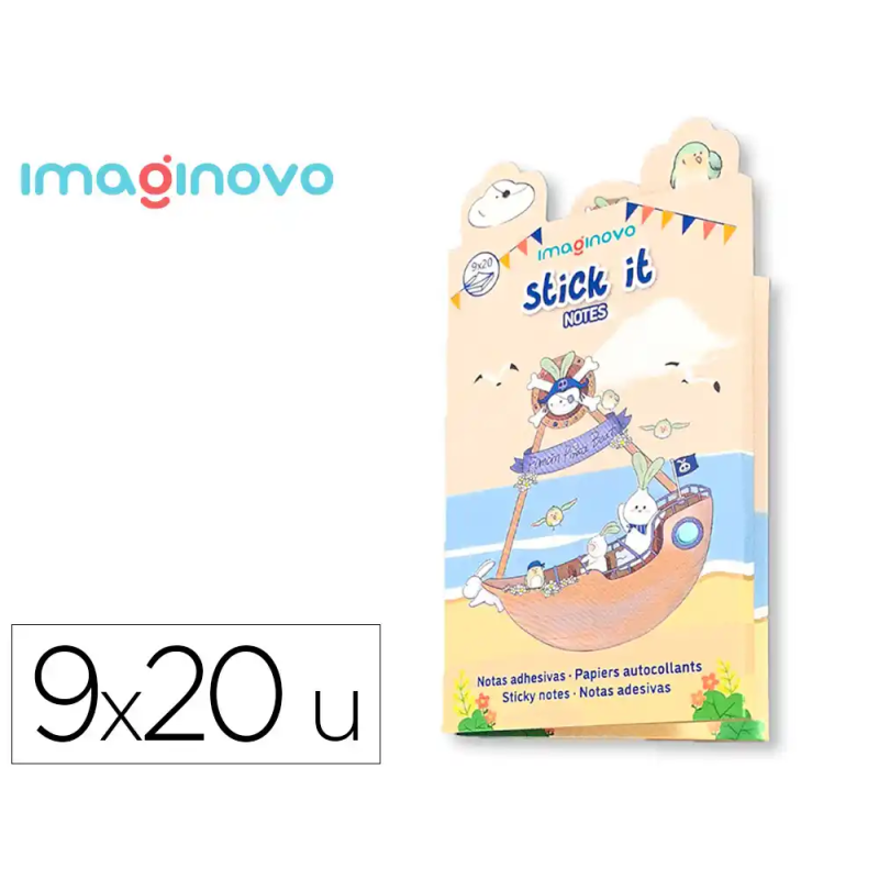 Notas adhesivas imaginovo stick it! notebook 20 notas adhesivas pirata tamaños surtidos bandera