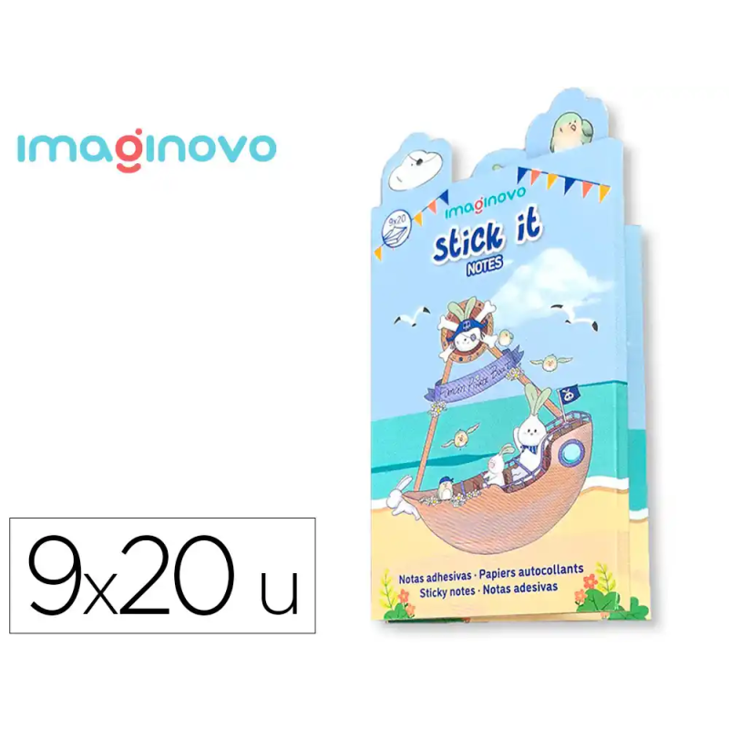 Notas adhesivas imaginovo stick it! notebook 20 notas adhesivas pirata tamaños surtidos cañón